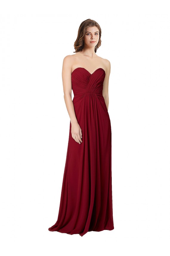 Magasins de Bordeaux Trapèze Mousseline Longue Robes demoiselle d'honneur