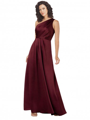 Magasins de Bordeaux Trapèze Satiné Soyeux Longue Formelles Robes demoiselle d'honneur / Robes de soirée / Robes de bal