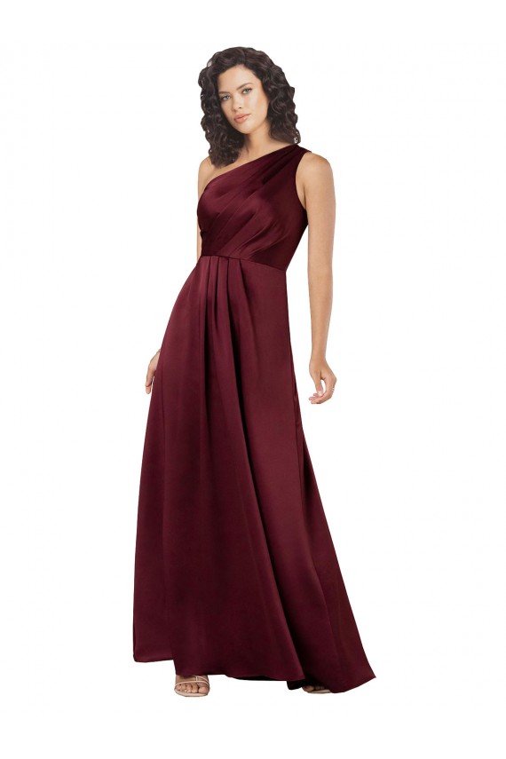 Magasins de Bordeaux Trapèze Satiné Soyeux Longue Formelles Robes demoiselle d'honneur / Robes de soirée / Robes de bal