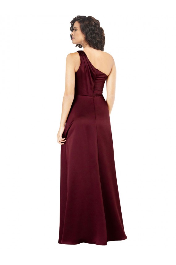 Magasins de Bordeaux Trapèze Satiné Soyeux Longue Formelles Robes demoiselle d'honneur / Robes de soirée / Robes de bal