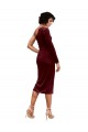 Magasins de Bordeaux Trapèze midi Velours Stretch Courte Robes demoiselle d'honneur / Robes de bal