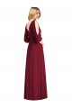 Magasins de Bordeaux Trompette Col V Mousseline Longue Robes demoiselle d'honneur