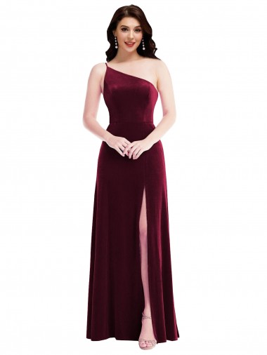 Magasins de Bordeaux Trompette Velours Stretch Longue Robes demoiselle d'honneur / Robes de bal