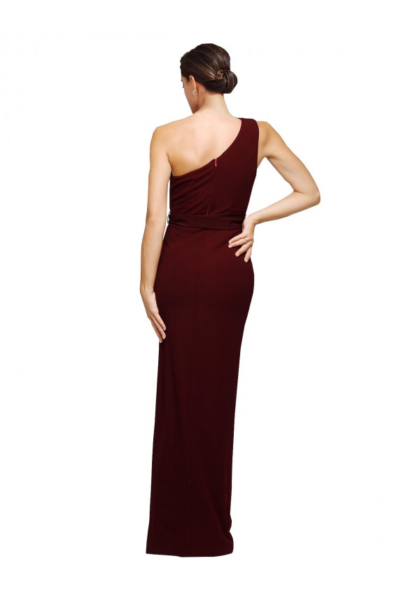 Magasins de Bordeaux foncé Fourreau Crêpe Stretch Longue Formelles Robes demoiselle d'honneur / Robes de soirée / Robes de bal