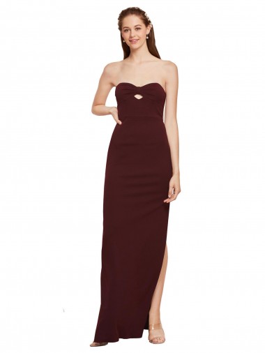 Magasins de Bordeaux foncé Fourreau Sans bretelle Crêpe Stretch Longue Formelles Robes demoiselle d'honneur / Robes de soirée / Robes de bal