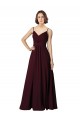 Magasins de Bordeaux foncé Trapèze Col V Mousseline Longue Robes demoiselle d'honneur