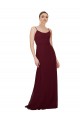 Magasins de Bordeaux foncé Trapèze Scoop Mousseline Longue Robes demoiselle d'honneur