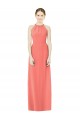 Magasins de Corail Trapèze Licou Mousseline Longue Robes demoiselle d'honneur