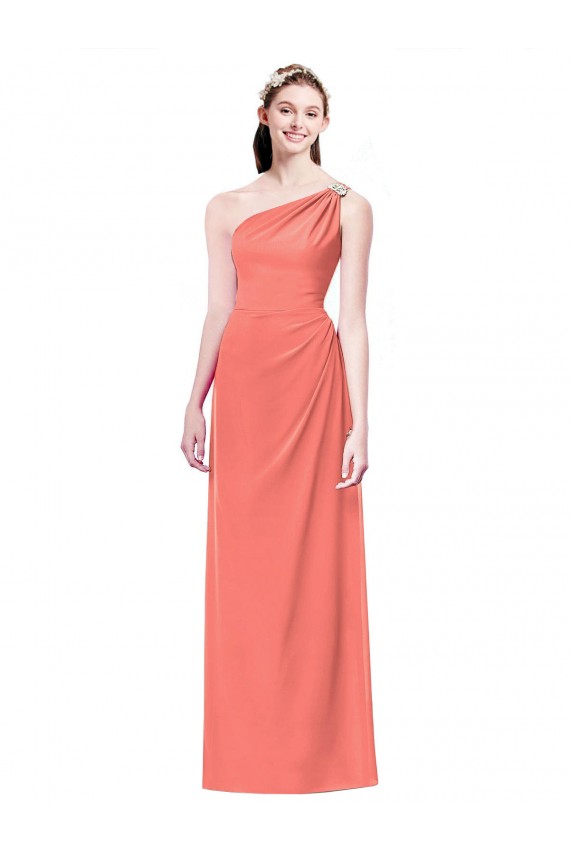Magasins de Corail Trapèze Mousseline Longue Robes demoiselle d'honneur