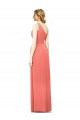 Magasins de Corail Trapèze Mousseline Longue Robes demoiselle d'honneur