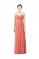 Magasins de Corail Trapèze Sans bretelle Mousseline Longue Robes demoiselle d'honneur