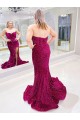 Magasins de Couleur affichée Fourreau Balayage train Paillettes Velours Longue Robes de bal