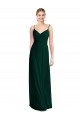 Magasins de Evergreen Trapèze Bretelles spaghetti Col V Mousseline Longue Robes demoiselle d'honneur