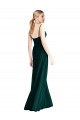 Magasins de Evergreen Trapèze Bretelles spaghetti Col V Mousseline Longue Robes demoiselle d'honneur