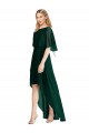 Magasins de Evergreen Trapèze Col rond Mousseline Longue Asymétrique Robes demoiselle d'honneur