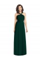 Magasins de Evergreen Trapèze Licou Mousseline Longue Robes demoiselle d'honneur