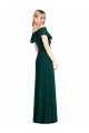 Magasins de Evergreen Trompette Bretelles spaghetti Mousseline Longue Robes demoiselle d'honneur