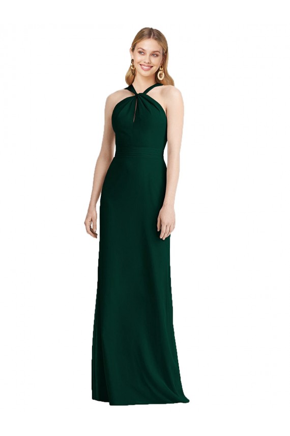 Magasins de Evergreen Trompette Licou Mousseline Longue Robes demoiselle d'honneur