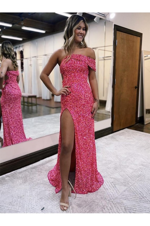 Magasins de Fourreau Balayage train Paillettes Velours Longue Robes de bal