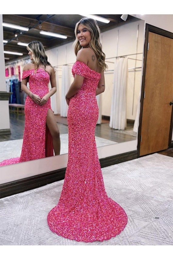 Magasins de Fourreau Balayage train Paillettes Velours Longue Robes de bal