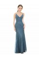 Magasins de Fourreau Bretelles spaghetti Col V Dentelle Longue Robes demoiselle d'honneur