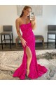 Magasins de Fourreau Sans bretelle Balayage train Paillettes Velours Longue Robes de bal
