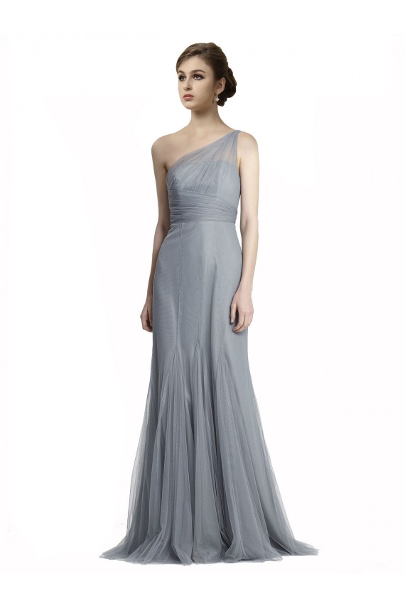Magasins de Gris ardoise Sirène Tulle Longue Robes demoiselle d'honneur