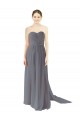 Magasins de Gris ardoise Trapèze Mousseline Longue Robes demoiselle d'honneur