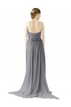 Magasins de Gris ardoise Trapèze Mousseline Longue Robes demoiselle d'honneur