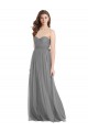 Magasins de Gris ardoise Trapèze Tulle Longue Robes demoiselle d'honneur