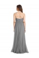 Magasins de Gris ardoise Trapèze Tulle Longue Robes demoiselle d'honneur