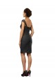 Magasins de Gris ardoise Trapèze Épaule Dénudée Mousseline Dentelle Courte Robes demoiselle d'honneur / Robes de cocktail