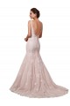Magasins de Ivoire & Blush Sirène Col V Tulle Dentelle Robes de mariée