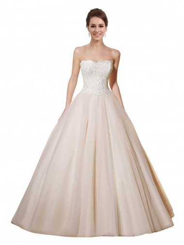 Magasins de Ivoire & Champagne Princesse Tulle Dentelle Robes de mariée