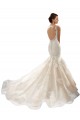 Magasins de Ivoire & Champagne Sirène Col V Tulle Dentelle Classique Robes de mariée