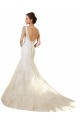 Magasins de Ivoire & Champagne Sirène Col V Tulle Dentelle Robes de mariée