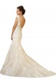 Magasins de Ivoire & Champagne Sirène Col V Tulle Dentelle Robes de mariée