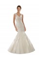 Magasins de Ivoire & Champagne Sirène Col V Tulle Dentelle Robes de mariée