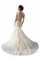 Magasins de Ivoire & Champagne Sirène Col V Tulle Dentelle Robes de mariée