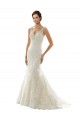 Magasins de Ivoire & Champagne Sirène Col V Tulle Dentelle Robes de mariée