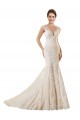 Magasins de Ivoire & Champagne Sirène Illusion Dentelle Robes de mariée