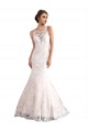 Magasins de Ivoire & Champagne Sirène Illusion Traîne cathédrale Tulle Dentelle Robes de mariée
