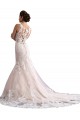 Magasins de Ivoire & Champagne Sirène Illusion Traîne cathédrale Tulle Dentelle Robes de mariée