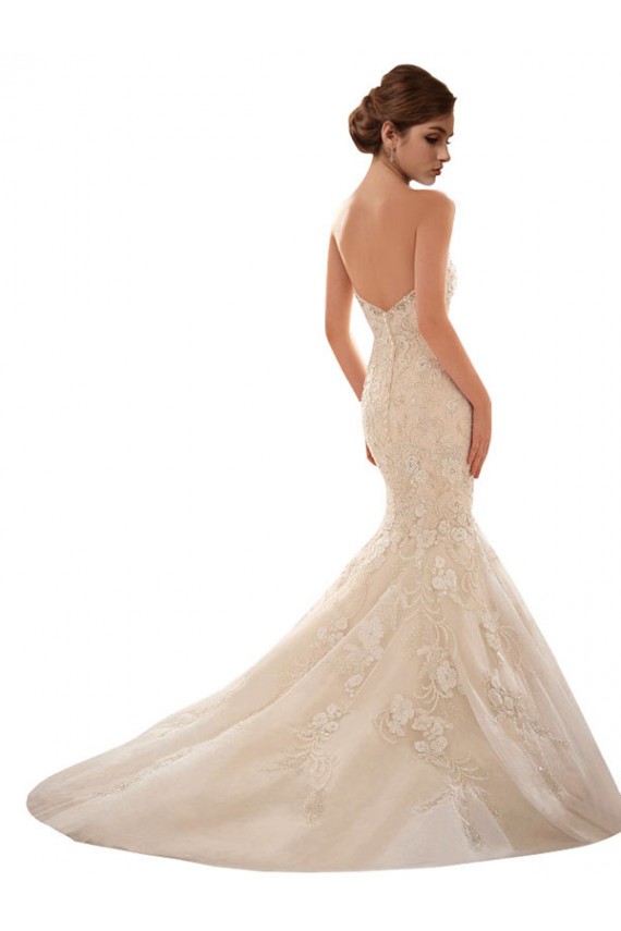 Magasins de Ivoire & Champagne Sirène Tulle Dentelle Robes de mariée