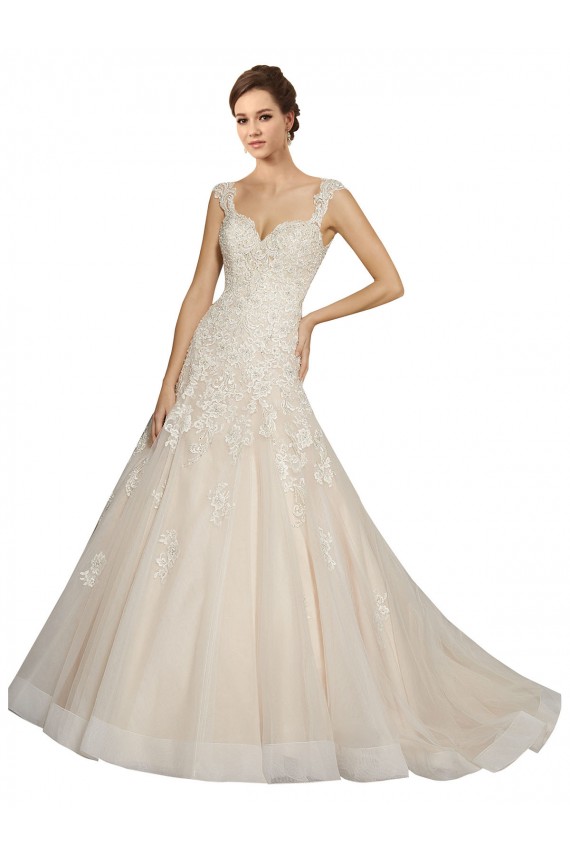 Magasins de Ivoire & Champagne Sirène Tulle Dentelle Robes de mariée
