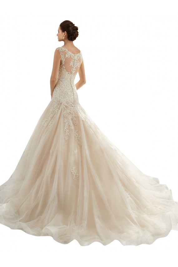 Magasins de Ivoire & Champagne Sirène Tulle Dentelle Robes de mariée