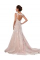 Magasins de Ivoire & Champagne Trapèze Col V Dentelle Classique Robes de mariée
