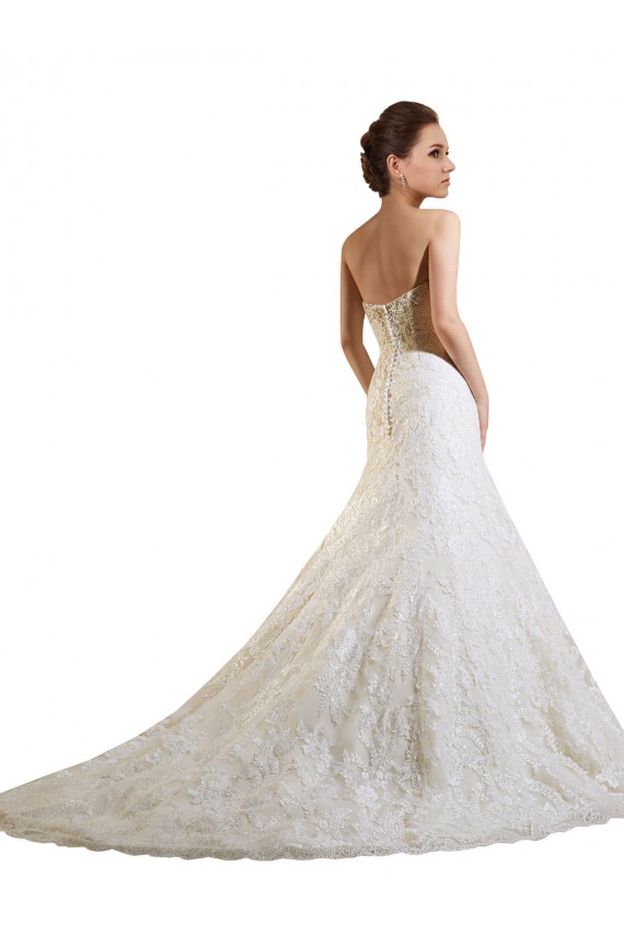 Magasins de Ivoire & Champagne Trapèze Dentelle Robes de mariée