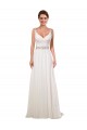 Magasins de Ivoire Fourreau Col V Mousseline Classique Robes de mariée