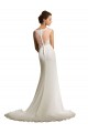 Magasins de Ivoire Fourreau Illusion Mousseline Dentelle Robes de mariée